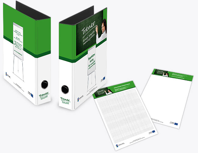 trener - drugi zawd nauczyciela, efs, projektowanie znaku, identyfikacja projektu unijnego, projekt logo, logo design