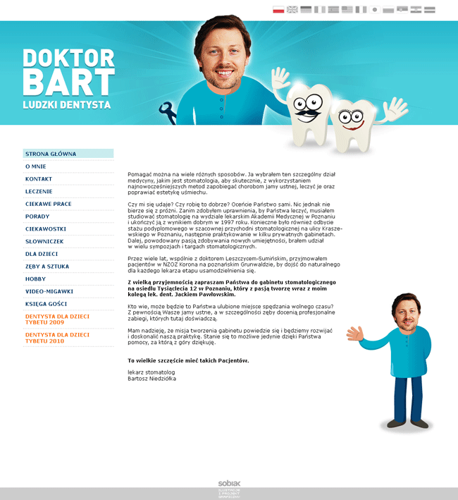 Lekarz stomatolog dr Bartosz Niedzika, gabinet stomatologiczny, klinika dentystyczna, projekt strony www