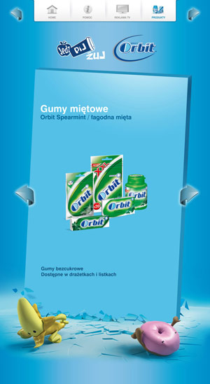 wrigley, orbit, e-pos, prezentacja multimedialna na ekran dotykowy