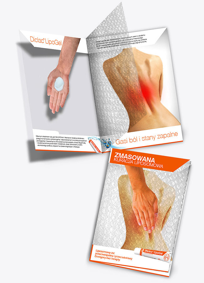 diclac lipogel, folder, ma, el, lek, agencja reklamowa, projektowanie graficzne dla przemysu farmaceutycznego, tomasz sobiak,