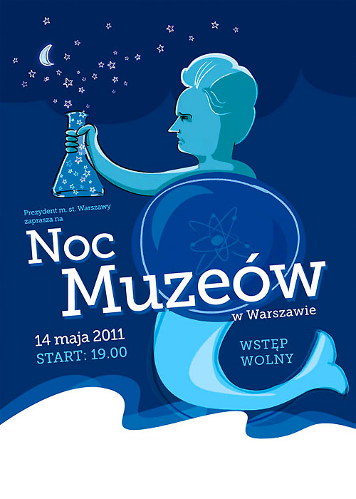 plakat noc muzew w warszawie 2011, poster design
