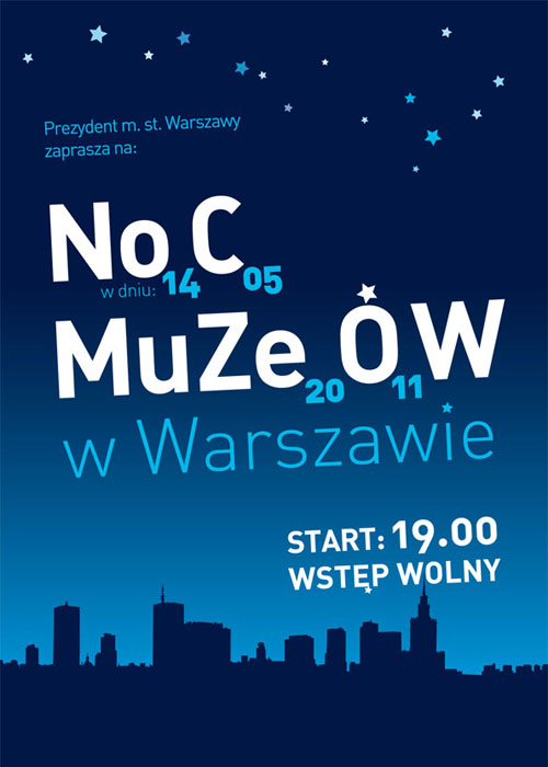 plakat noc muzew w warszawie 2011, poster design