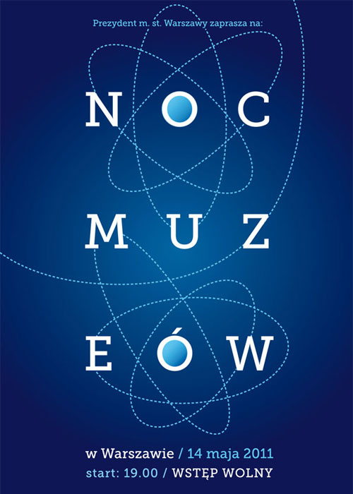 plakat noc muzew w warszawie 2011, poster design
