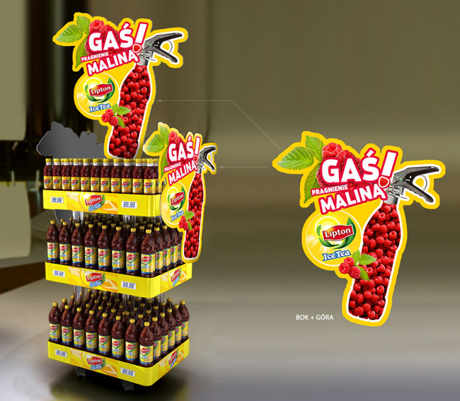 pos, projekt, lipton ice tea, projekt ekspozytora, lipton, malina, tomasz sobiak, graphic designer, grafik, projektant